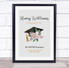 Graduation Cap And Flowers Congratulations Personalized Wall Art Gift Print