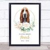 Basset Hound Dog Pet Memorial Loving Memory Personalized Wall Art Gift Print