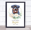 Rottweiler Dog Pet Memorial Loving Memory Personalized Wall Art Gift Print