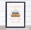 Watercolours Books Teacher Poem Personalized Wall Art Gift Print