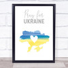 Pray For Ukraine Country Heart Flag Personalized Wall Art Gift Print