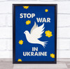 Stop War In Ukraine Dove Peace Flowers Personalized Wall Art Gift Print