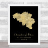 Belgium Special Country Date Event Black Gold Personalized Gift Print