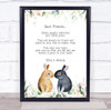 Best Friend Poem Any Names Bunnies Spring Leaves Personalized Gift Print