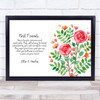 Best Friend Poem Details Any Names Watercolour Roses Personalized Gift Print