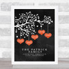 Family Tree Any Names Love Red Hearts Chalk Effect Personalized Gift Print
