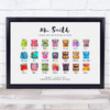 Kids Colourful Backpacks Class Thank You Teacher Personalized Gift Print