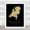 Netherlands Special Date & Occasion Black & Gold Personalized Gift Print