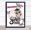 Pink Roses Owl Teacher Personalized Thank You School Personalized Gift Print