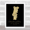 Portugal Special Country Date & Occasion Black Gold Personalized Gift Print