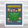 Pupils Blackboard Great Teacher School Thank You Personalized Gift Print