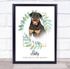 Rottweiler Pet Dog Memorial Forever In Our Hearts Personalized Gift Print