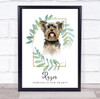 Yorkshire Terrier Memorial Forever In Our Hearts Personalized Gift Print