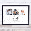 Fathers Day Dad Daddy Photo Silver Faded Hearts Personalized Gift Print