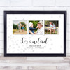 Fathers Day Grandad Photo Silver Faded Hearts Personalized Gift Print