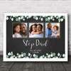 Fathers Day Stepdad & Photo Green Black Foliage Personalized Gift Print