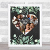 Heart Pieces 8 Photo Love You Dad Black & Leaves Personalized Gift Print