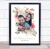 Pretty Floral Photo Special Date Occasion Gold Blush Personalized Gift Print