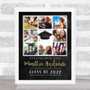 University Graduation Memory 8 Photo Chalk Black Personalized Gift Print