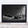 Hammerhead Hammer Black & White Nails Metal Iron Steel Conceptual Wall Art Print
