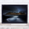 Iceland Landscape Seascape Beach Mountain Lond Exposure Landscape Wall Art Print