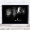 Fireworks Night Sky Festival Celebration Party Black White New Year Years Print
