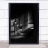 Woman Vintage Retro Black White Portrait Hallway Light Dress Dark Low Key Print Woman Vintage Retro Black White Portrait Hallway Light Dress Dark Low Key Print