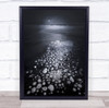 Lake Frost Frozen Ice Cold Bubble Bubbles Black & White Moon Dark Low Key Print