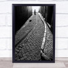 Street Black & White Tracks Cobblestones Cobblestone Figure Person Shadow Print