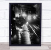 Train Station Railway Railroad Transportation Black & White Night Diptych Print