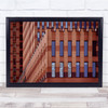 Architecture Lines Building Facade Blocks Tetris Brick Red Brown Wall Art Print