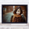 Fall Portrait Road Outdoors Outside Scarf Model Brown Way Autumn Wall Art Print Fall Portrait Road Outdoors Outside Scarf Model Brown Way Autumn Wall Art Print