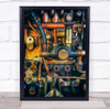 Industry Industrial Machine Engine Metal Colour Colors Colourful Wall Art Print