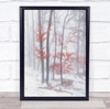 Landscape Fog Mist Haze Foggy Winter Snow Cold Leaves Leaf Trees Wall Art Print