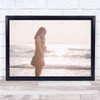 Woman Female Girl Model Portrait Japan Autumn Ocean Beach Sunset Wall Art Print