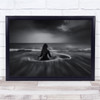 Yoga Meditation Zen Meditate Mindfulness Sit Sitting Beach Black & White Print