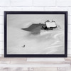 Aerial Snow Skiier House Building Shadow Landscape Person Small Wall Art Print