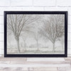 Belgium Rural Winter Snow Trees Cold Landscape Fog Season Frost Wall Art Print