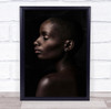 Dark African Beauty Face Portrait Profile Brown Low Key Low-Key Wall Art Print