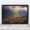 Light Landscape Sunlight Rays Ray Sun Beam Beams Forest Village Wall Art Print