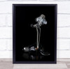 Still Life Stillness Smoke Bulb Glass Black Broken Concept Lady Wall Art Print