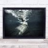 Underwater Water Dress Model Fashion Woman Flow Flowing Surface Wall Art Print