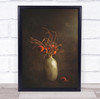 Vase Flowers Painterly Light Bokeh Brown Still Life Autumn Fall Wall Art Print