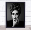 Hair Face Portrait Black & White Model Woman Lips Hand Fingers Attitude Print