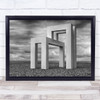 Monument Concrete Geometry Simple Simplicity Black & White Ground Beach Print