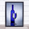 Blue Bottle Glass Water Inversion Symmetric Still Life Bottles Wall Art Print
