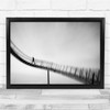 Bridge Staircase Black & White blurry long exposure silhouette Wall Art Print