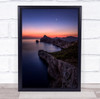 Night Coast Coastal Cliff Cliffs Ridge Ledge Long Exposure Sky Wall Art Print