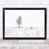 Panorama Deer Roe Animal Animals Tree Lonely Winter Snow Frost Wall Art Print