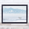 Polar bear Wildlife Animal Alaska Ice Snow Mountain Polar Bear Wall Art Print